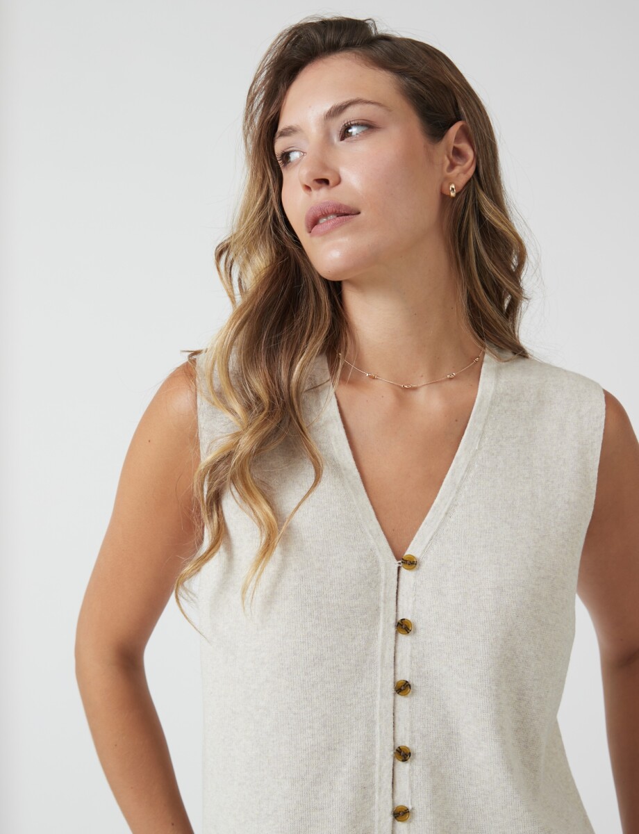 Chaleco Botones - Beige 