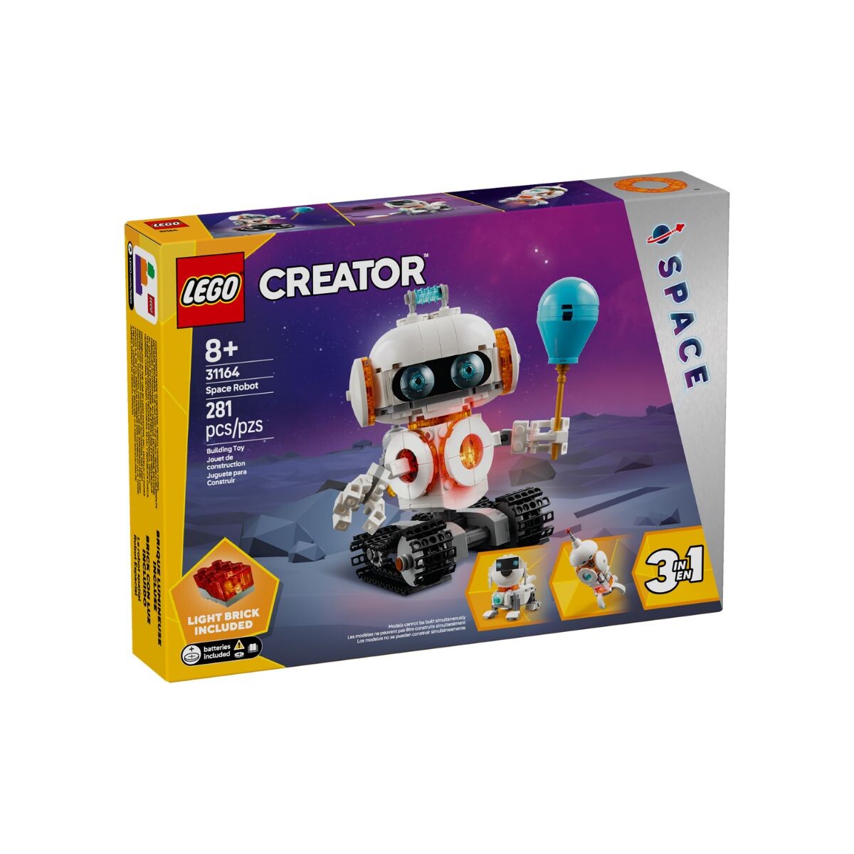 Bloques Para Armar Lego Creator Robot Espacial 3 En 1 - 281 Pcs 8+ 