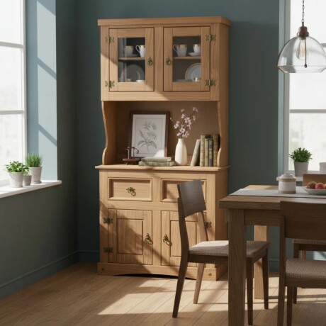 Cristalero Armario Lumax Aparador 4 puertas 2 cajones madera maciza Cristalero Armario Lumax Aparador 4 puertas 2 cajones madera maciza