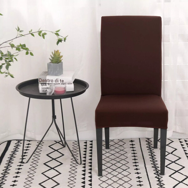 Funda Para Silla Comedor Cubre Asiento Elastizada Y Lavable Variante Color Marrón Oscuro