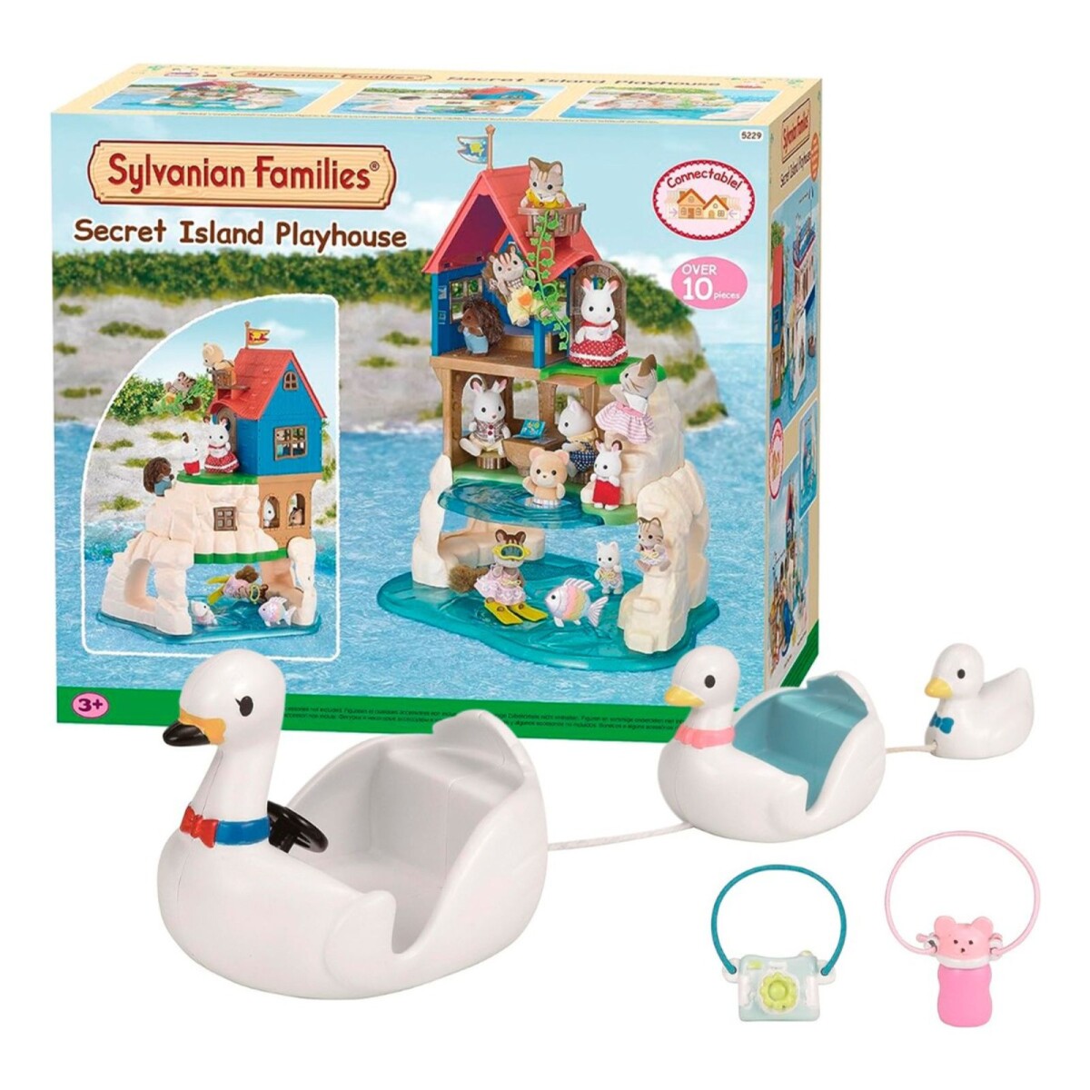 Sylvanian Families Casa Secreta En Isla Barco Cisne Juguete 