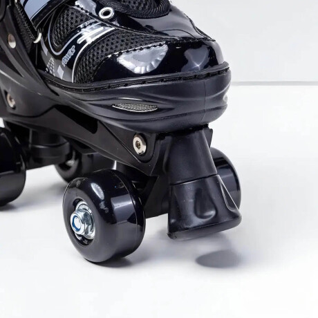 Patines Roller 4 Ruedas Pvc Infantil Ajustable Negro