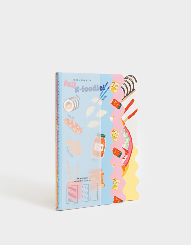 Anotadores Cuadernos y Memos Set De Libretas Korean Food - Combinacion Multicolor