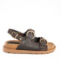 Imagen de Sandalias De Doble Tira Con Talón - Chocolate