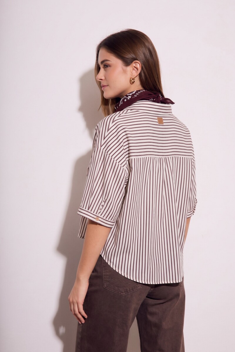 Camisa Rayada Burdeos