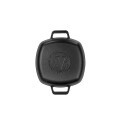 SARTEN HIERRO CURADO CUADRADO DOBLE ASA 25X25CM NEGRO