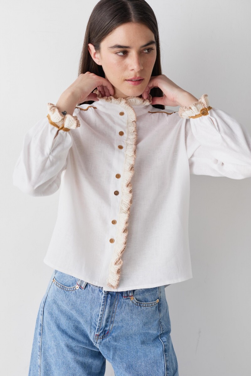 CAMISA SWIM CROCHET Blanco