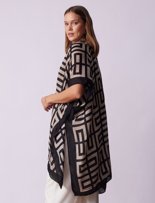 Kimono Geometrico NEGRO/BEIGE