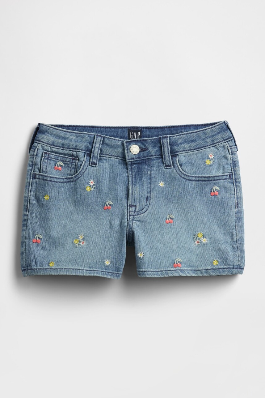 Short De Jean Niña Blue Multi Floral