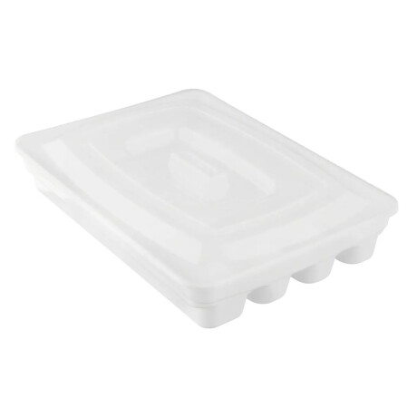 Porta Cubiertos Cubiertero Plástico con Tapa y 5 Divisiones Blanco
