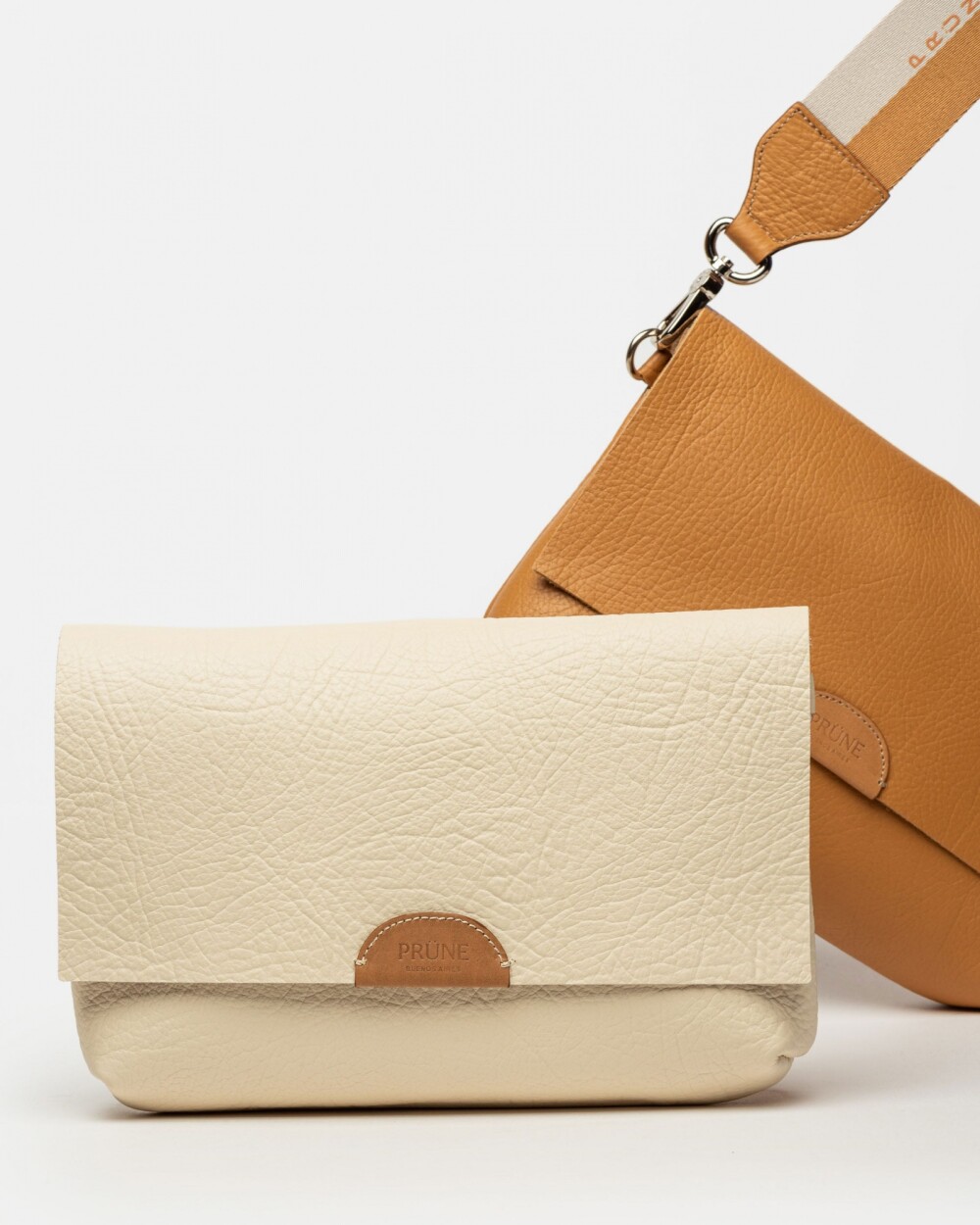 Morral Olivia en cuero graneado Cotton