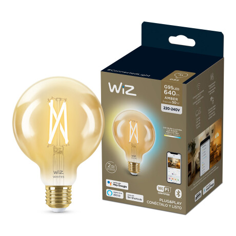 Philips Wiz - Lámpara Led Inteligente 929003018312 - 7W. áMbar. G95. E27. 2000K-5000K. 001