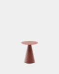 Mesa auxiliar Wilshire vidrio templado glaseado y acero acabado pintado terracota mate Ø35cm Mesa auxiliar Wilshire vidrio templado glaseado y acero acabado pintado terracota mate Ø35cm