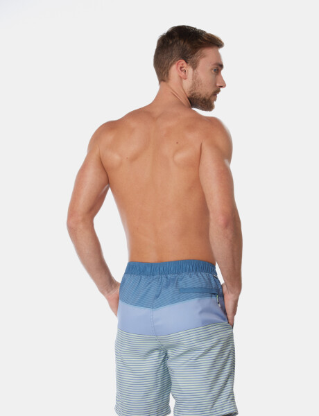 SHORT DE BAÑO RAYADO Azul