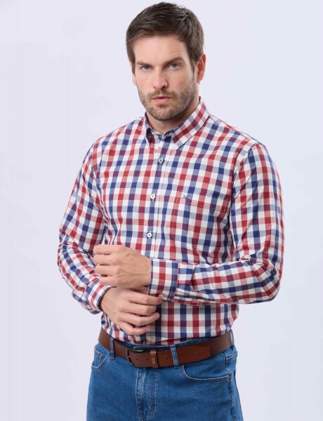 CAMISA SPORT A CUADROS Rojo