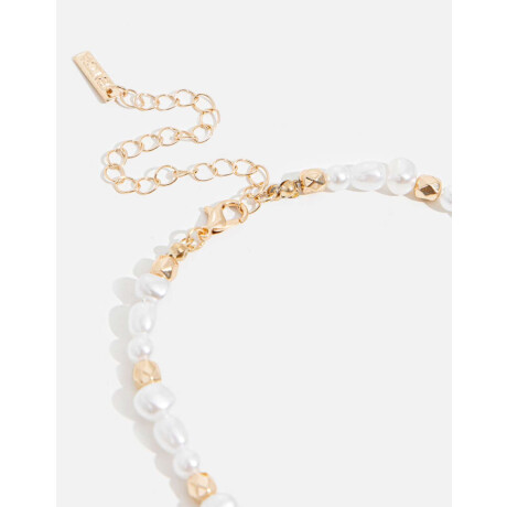 Collar Con Perlas Orgánicas Combinacion Bicolor