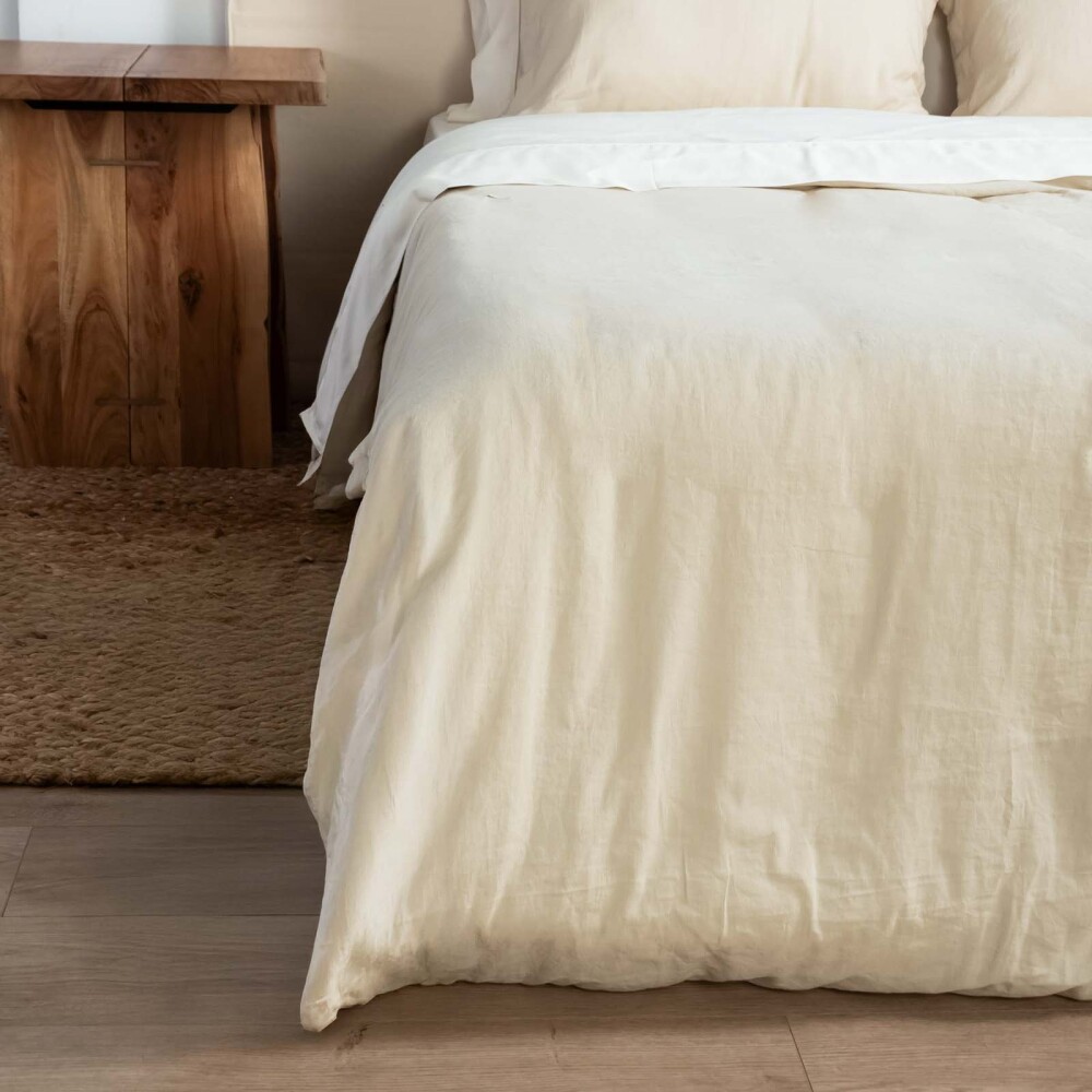 FUNDA NÓRDICA QUEEN LINO-Y-ALGODON NATURAL-BEIGE LINEN COTTON ARENA