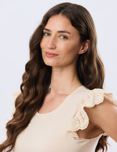 REMERA LISA DE ALGODÓN Beige