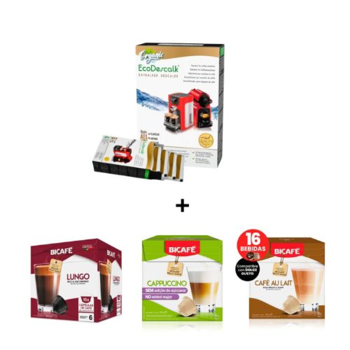 Pack Regalo 3 Cajas Capsulas Bicafe + Descalcificador Cafetera Jarra Obsequio 