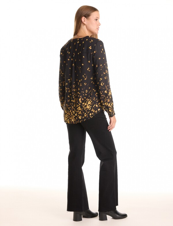 Blusa Gasa Print NEGRO/MULTI