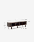 Mueble TV Mailen 2 puertas en chapa de fresno con acabado oscuro 200 x 50 cm