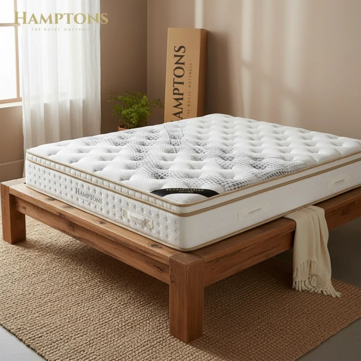 Colchon de resortes Queen Hamptons Tantalum 