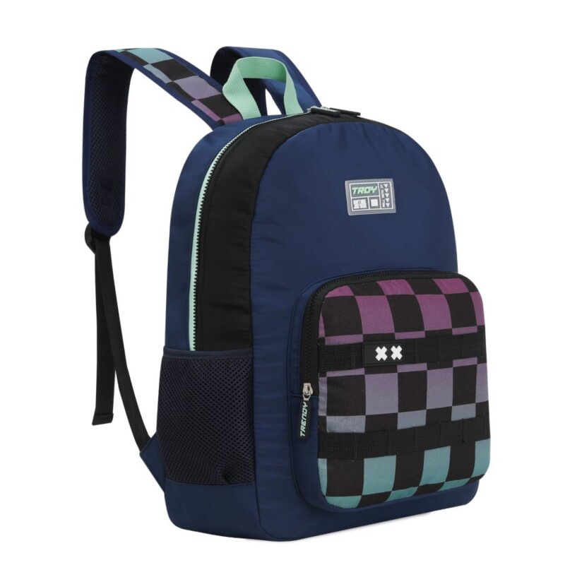 Mochila Escolar Trendy Game Con Porta Botella Para Jardín Y Uso Infantil Diario Azul