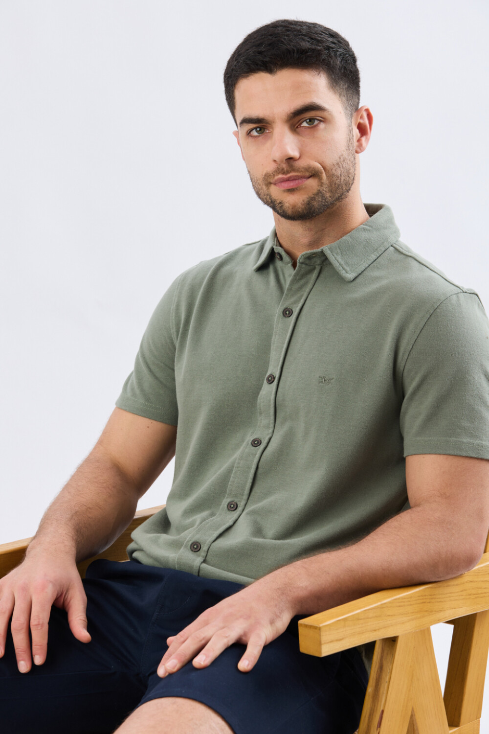 CAMISA PIQUÉ LISA Verde Claro