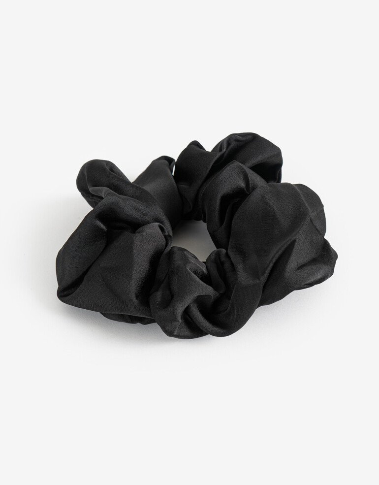 Skunzies Lisas Scrunchie Satén Chocolate - Negro