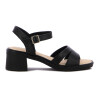 Sandalias Mujer Comfortflex Taco Bajo Cuadrado Negro