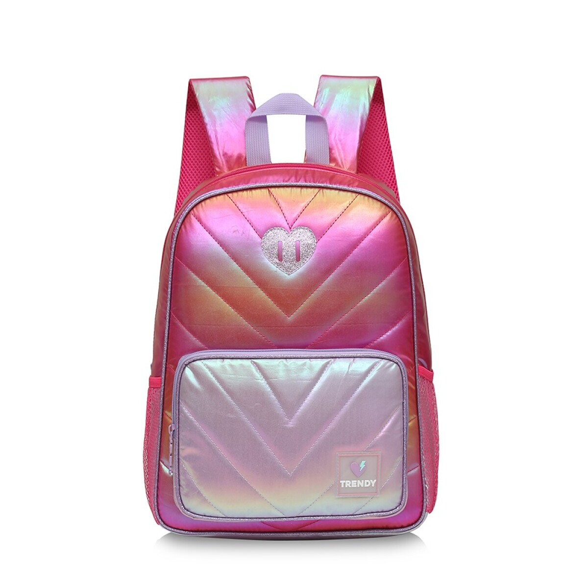 Mochila metalizada puffer - Rosa