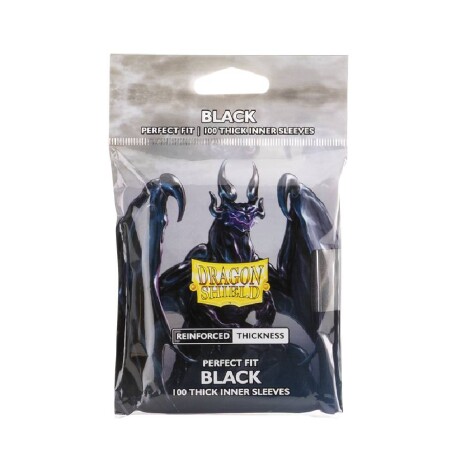 Dragon Shield - Standard Thick - Inner Sleeve Perfect Fit - Black - 100 unidades Dragon Shield - Standard Thick - Inner Sleeve Perfect Fit - Black - 100 unidades