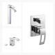 JUEGO COMPLETO DE GRIFERIA CROMADA DE BAÑO MONOCOMANDO. INCLUYE BIDET, DUCHA DE EMPOTRAR Y LAVATORIO. SIENA AQUALIA 000