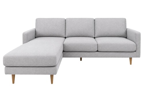 Sofá con Chaise PRADA Light Grey Tela Rústica