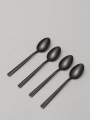 Cuchara Asher Set 4un. Negro Brillante Color Unico