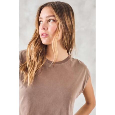 Remera Corta Lavada Vison