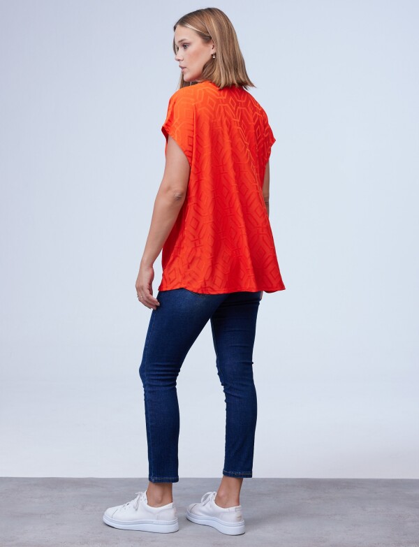 Blusa Labrada Oversize ANARANJADO