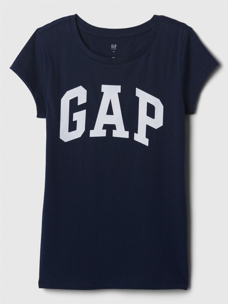 Remera Logo Gap Con Brillantina Niña - Tapestry Navy 