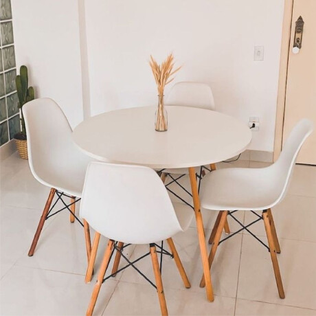 MESA DE COMEDOR EAMES REDONDA METAL 80 CM Mesa Eames Blanca Redonda 80cm