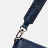 Bandolera Menorca en cuero graneado Marine Blue