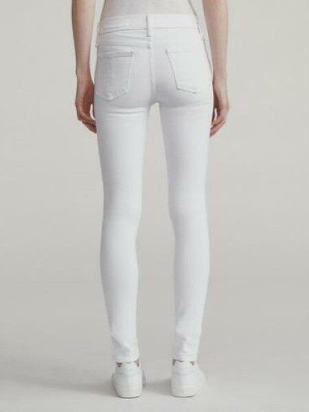 Jean skinny elastizado con bolsillos, Blanc Blanco