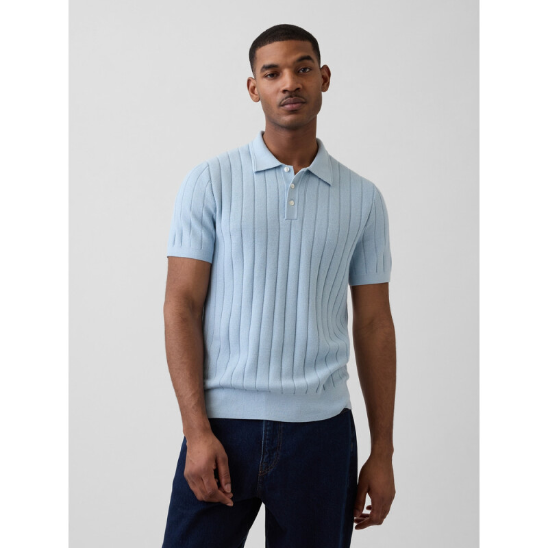 SS SWEATER POLO SAIL BLUE