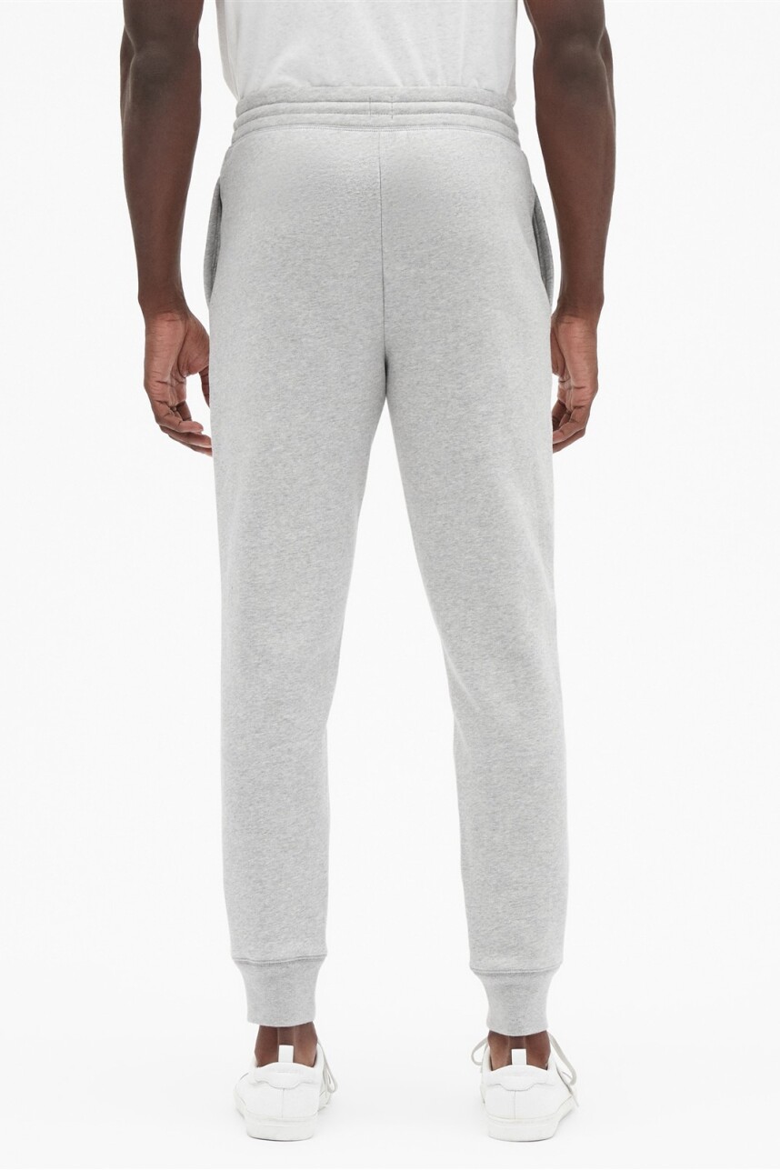 Pantalon Deportivo Con Felpa Logo Gap Hombre Light Heather Grey