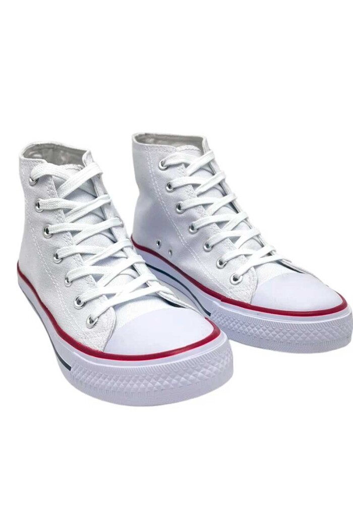 BOTA DEPORTIVA MEDIO BASKET LONA ADULTO Blanco