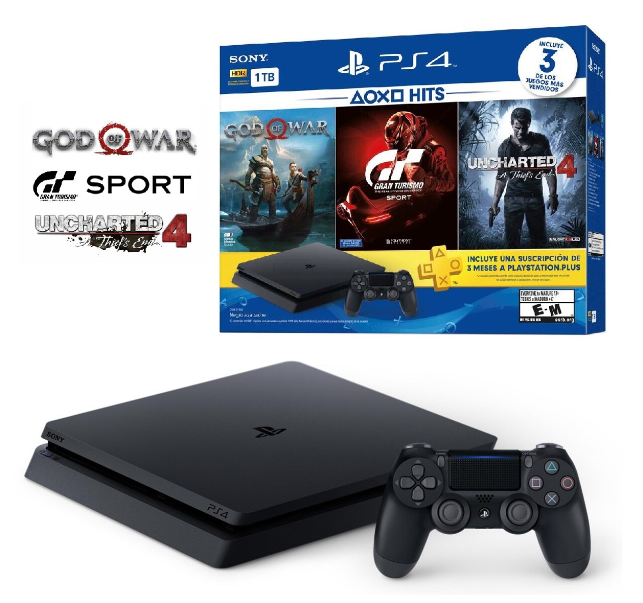 Consola Playstation 4 1TB Slim con 3 Juegos 