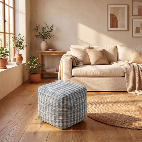 POUF KAMEEL AZUL ALGODÓN DENIM