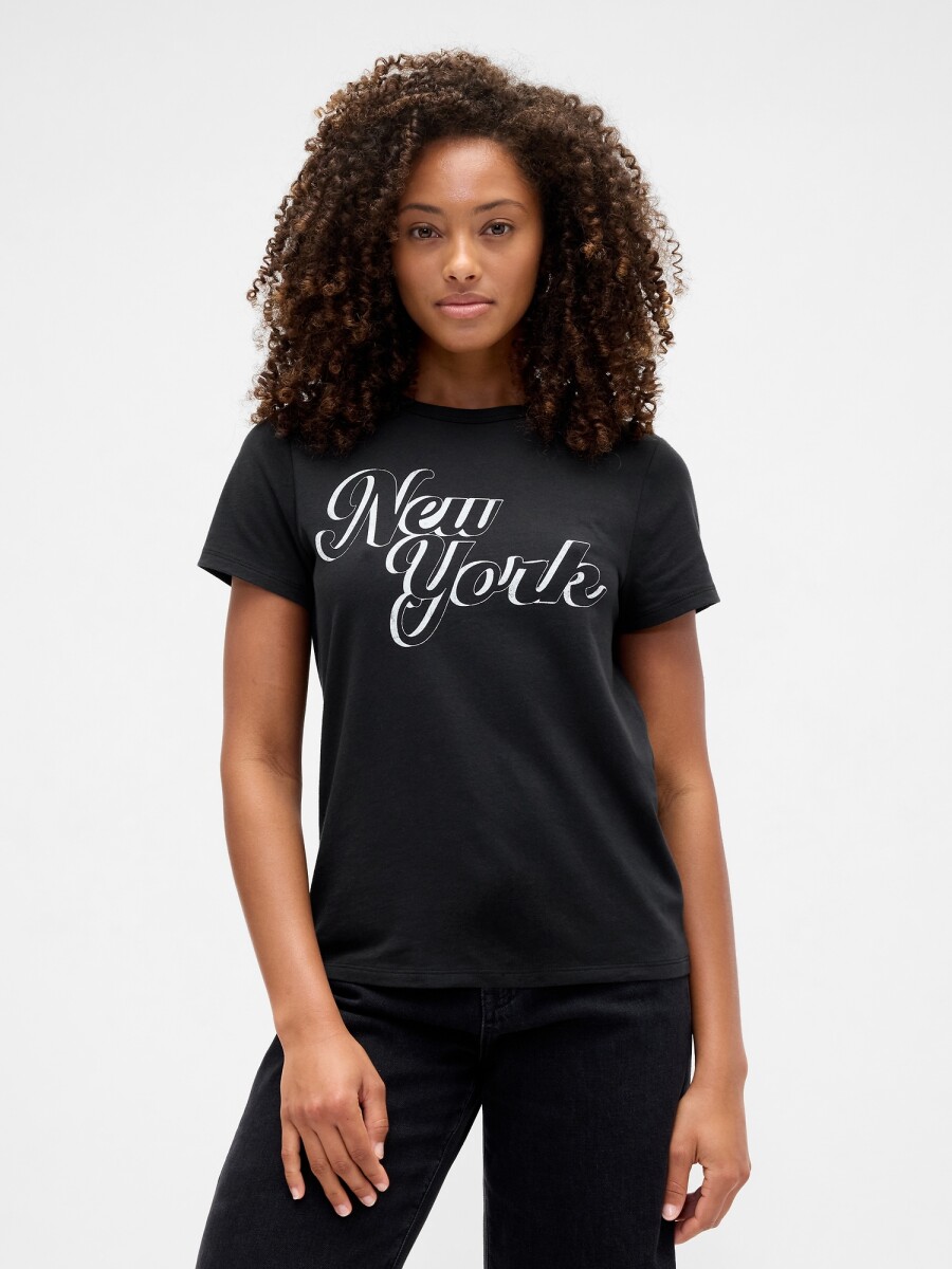 Remera Gràfico Manga Corta Mujer - Moonless Night 