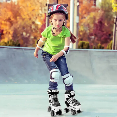 Patines Roller 4 Ruedas Pvc Infantil Ajustable Negro