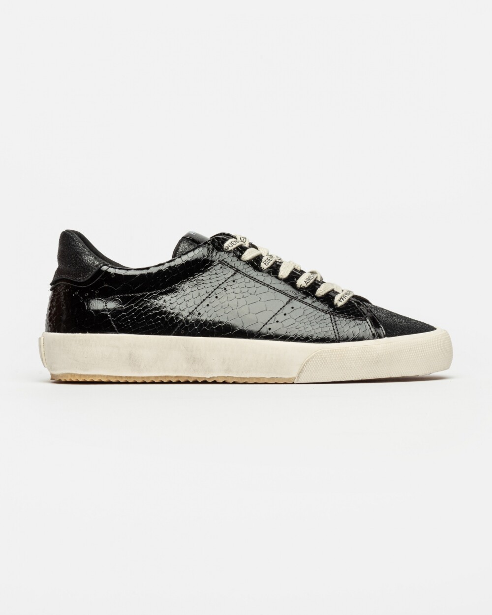 Sneaker Faith En Cuero Snake Print Negro