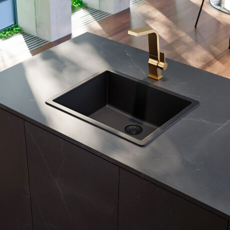 PILETAS DE COCINA PILETA RECTANGULAR 60X48X20 NEGRO MATE 000